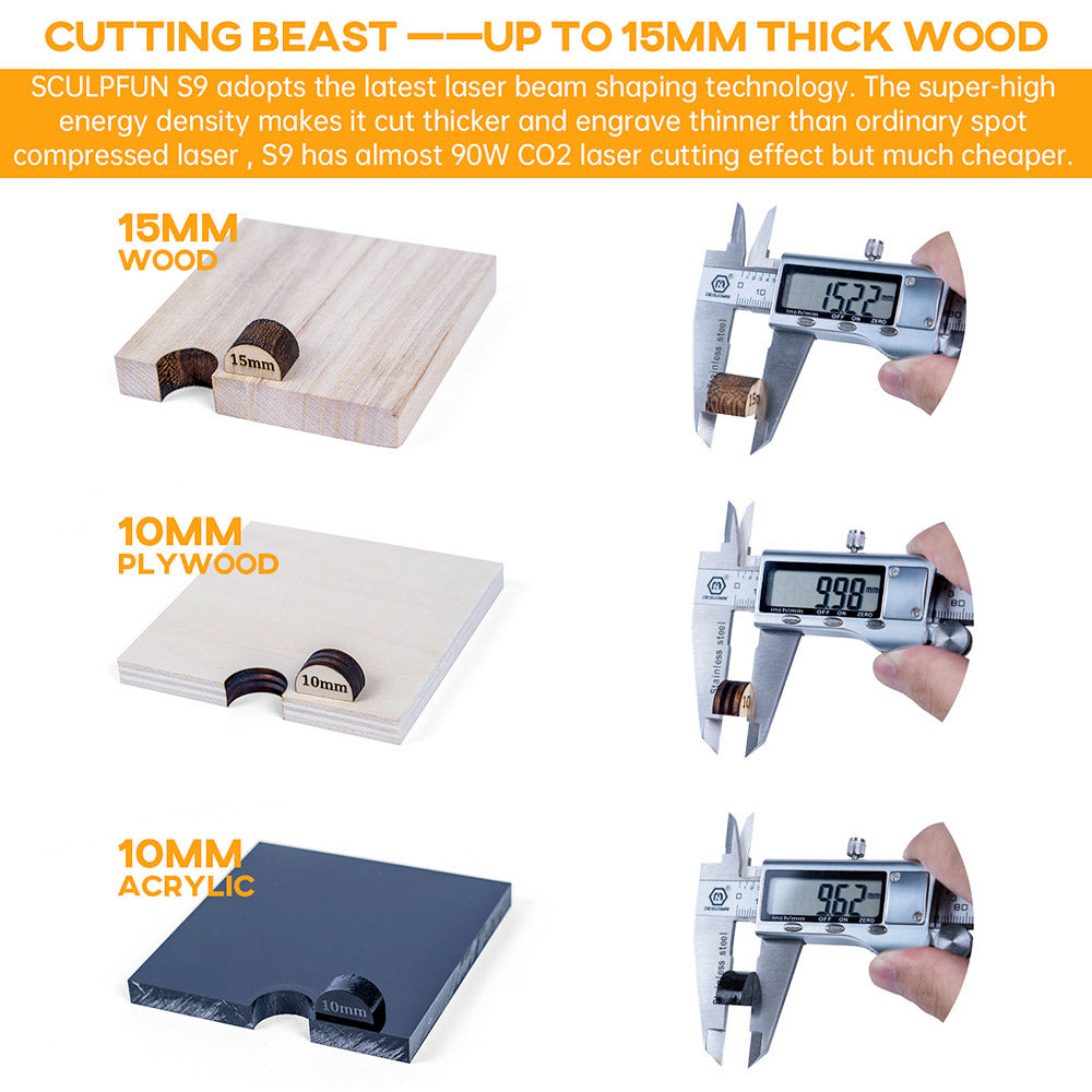 Laserový gravír Sculpfun S9, plne kovový CNC laserový gravír, 5,5 W, vysoká presnosť, gravírovacia plocha 410x420 mm