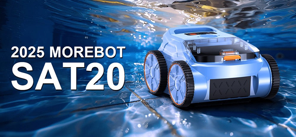 Bezdrôtový robotický vysávač bazénu SEAUTO SAT 20, čistenie celého povrchu, 18 000 silný sací výkon, prietok vody 4800 GPH, 3 režimy čistenia, automatické parkovanie, inteligentná navigácia pre bazény v zemi, modrá