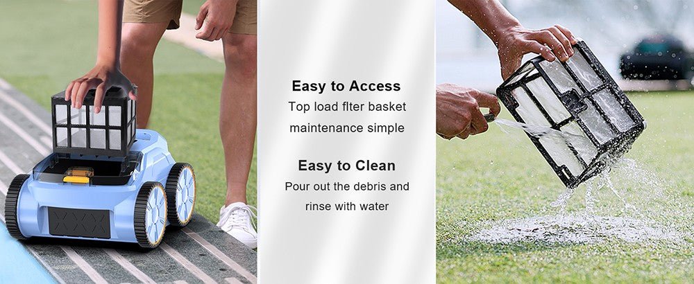 Bezdrôtový robotický vysávač bazénu SEAUTO SAT 20, čistenie celého povrchu, 18 000 silný sací výkon, prietok vody 4800 GPH, 3 režimy čistenia, automatické parkovanie, inteligentná navigácia pre bazény v zemi, modrá