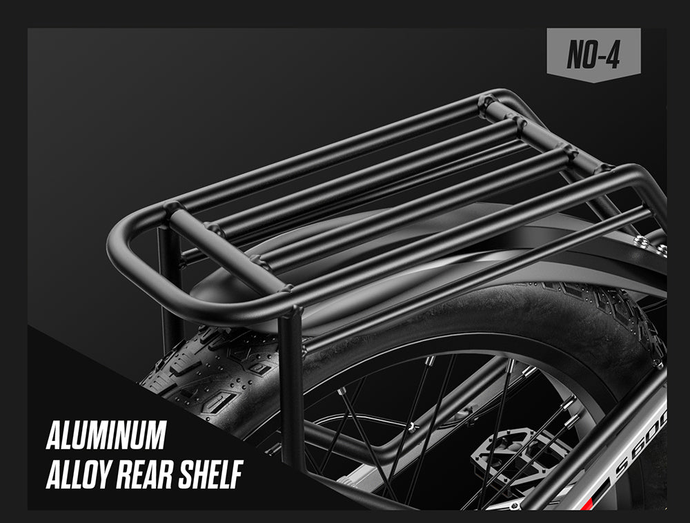 Elektrokol Shengmilo S600, motor 1000W*2, batéria 48V 17.5AH, 26 palcové pneumatiky, max. rýchlosť 42 km/h, max. dojazd 90 km, mechanické kotúčové brzdy, vidlica s dvojitým ramenom, zadný tlmič, 7-stupňová prevodovka Shimano.