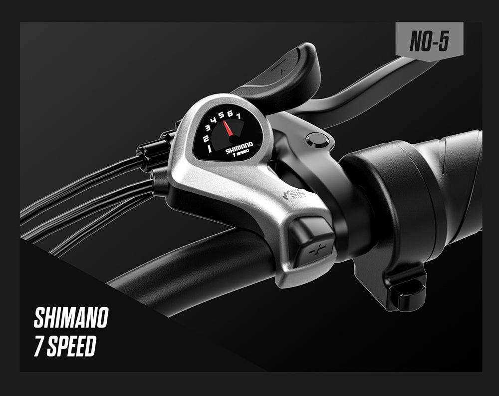 Elektrokolo Shengmilo S600, motor 1000W*2, batéria 48V 17,5Ah, 26" kolesá, max. rýchlosť 42 km/h, max. dojazd 90 km, mechanické kotúčové brzdy, vidlica s dvojitým ramenom, zadný tlmič, 7-stupňová prevodovka Shimano.