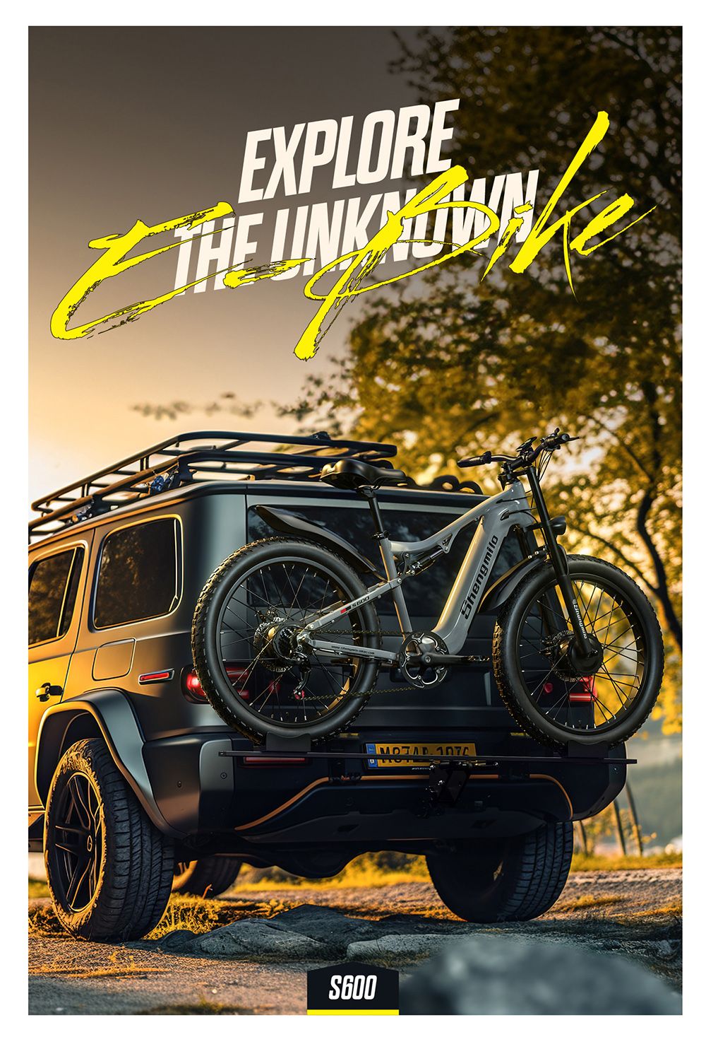 Elektrokol Shengmilo S600, motor 1000W*2, batéria 48V 17.5AH, 26 palcové pneumatiky, max. rýchlosť 42 km/h, max. dojazd 90 km, mechanické kotúčové brzdy, vidlica s dvojitým ramenom, zadný tlmič, 7-stupňová prevodovka Shimano.