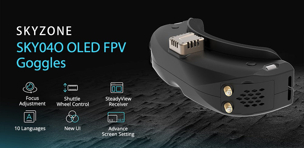 Skyzone SKY04O OLED FPV brýle s rozlíšením 1024x768, prijímač Steadyview 5.8GHz