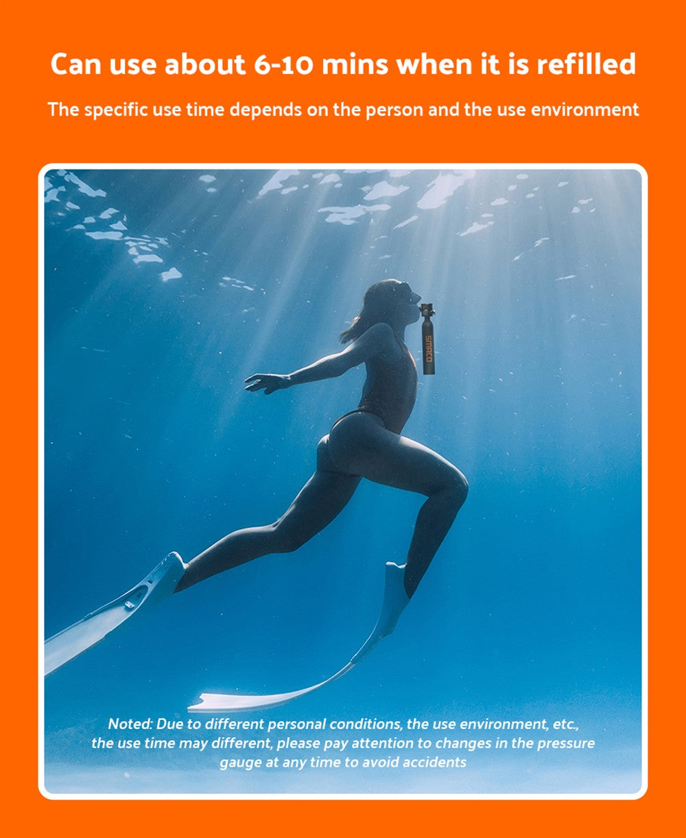 Mini potápačská nádrž SMACO S300 Plus 0,5L - čierna