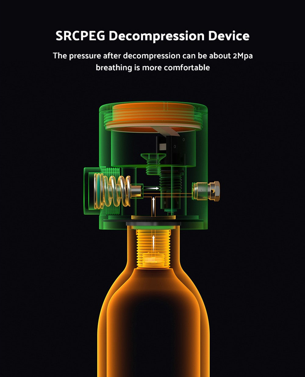 Mini potápačská nádrž SMACO S300 Plus 0,5L - čierna