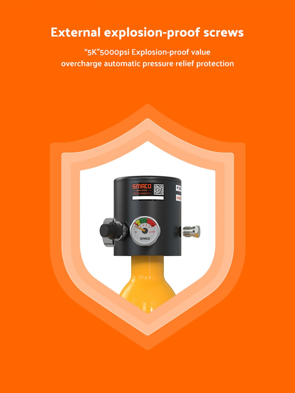 Mini potápačská nádrž SMACO S300 Plus 0,5L - čierna