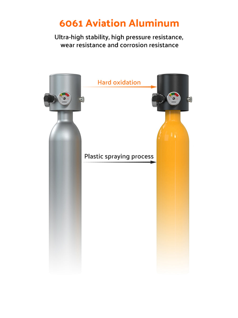 Mini potápačská nádrž SMACO S300 Plus 0,5L - čierna