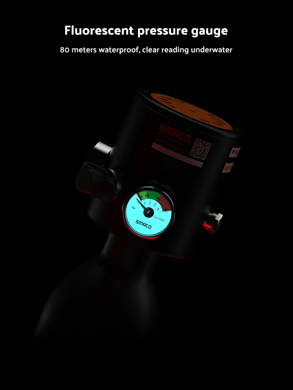 Mini potápačská nádrž SMACO S300 Plus 0,5L - čierna