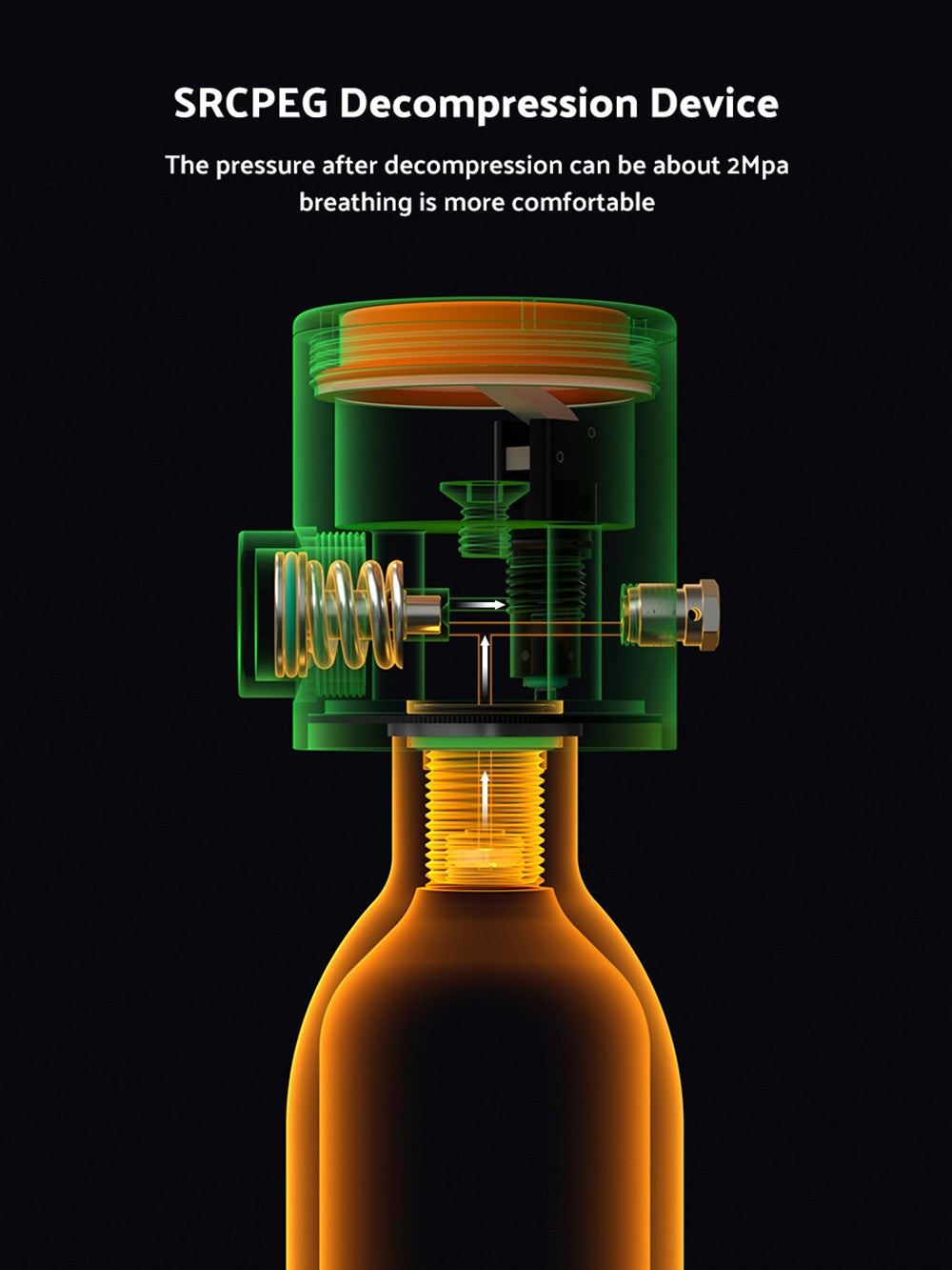 SMACO S500 0.7L Mini potápačská nádrž - čierna