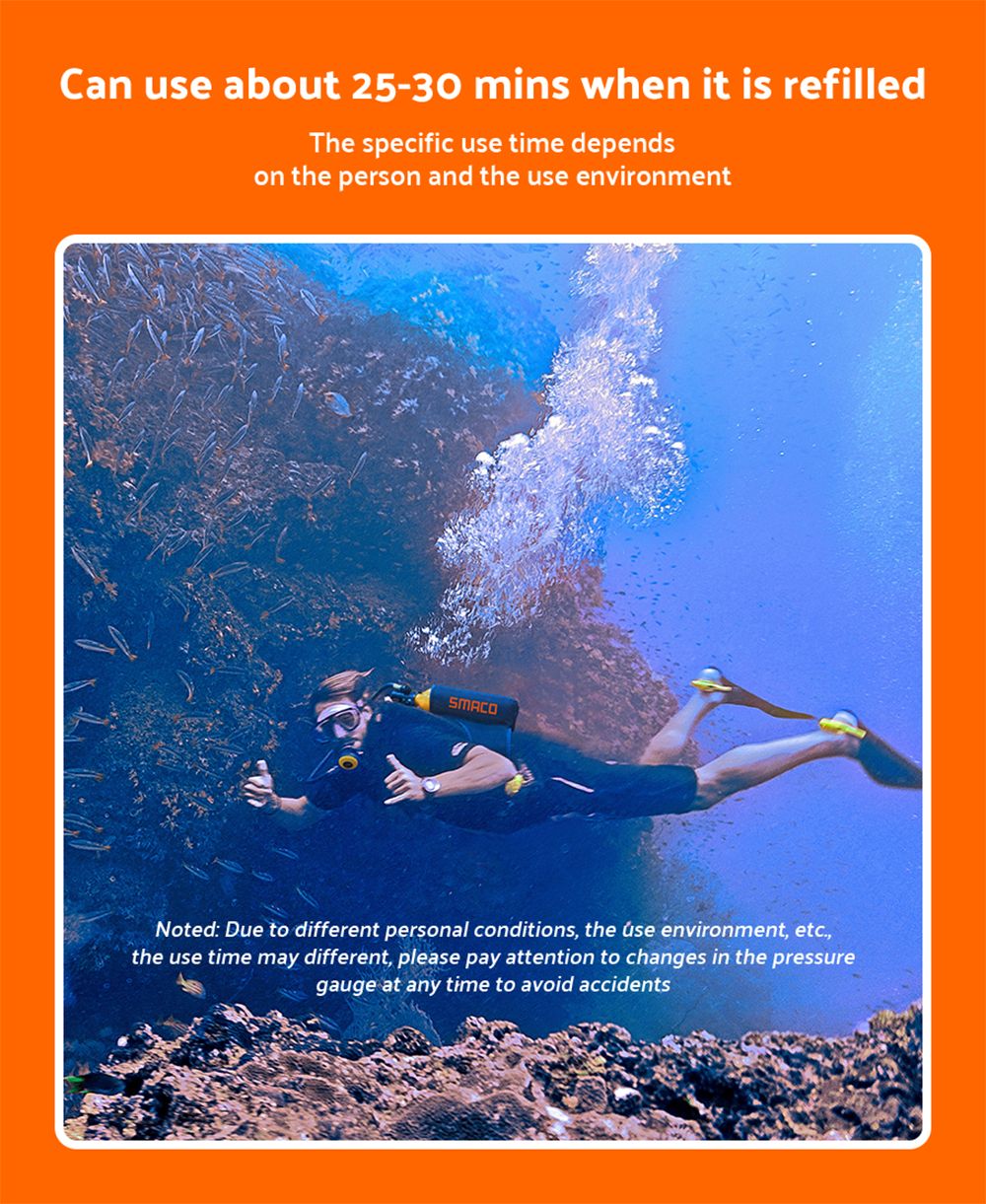 Potápěčská láhev SMACO S700 Plus 2L - Černá