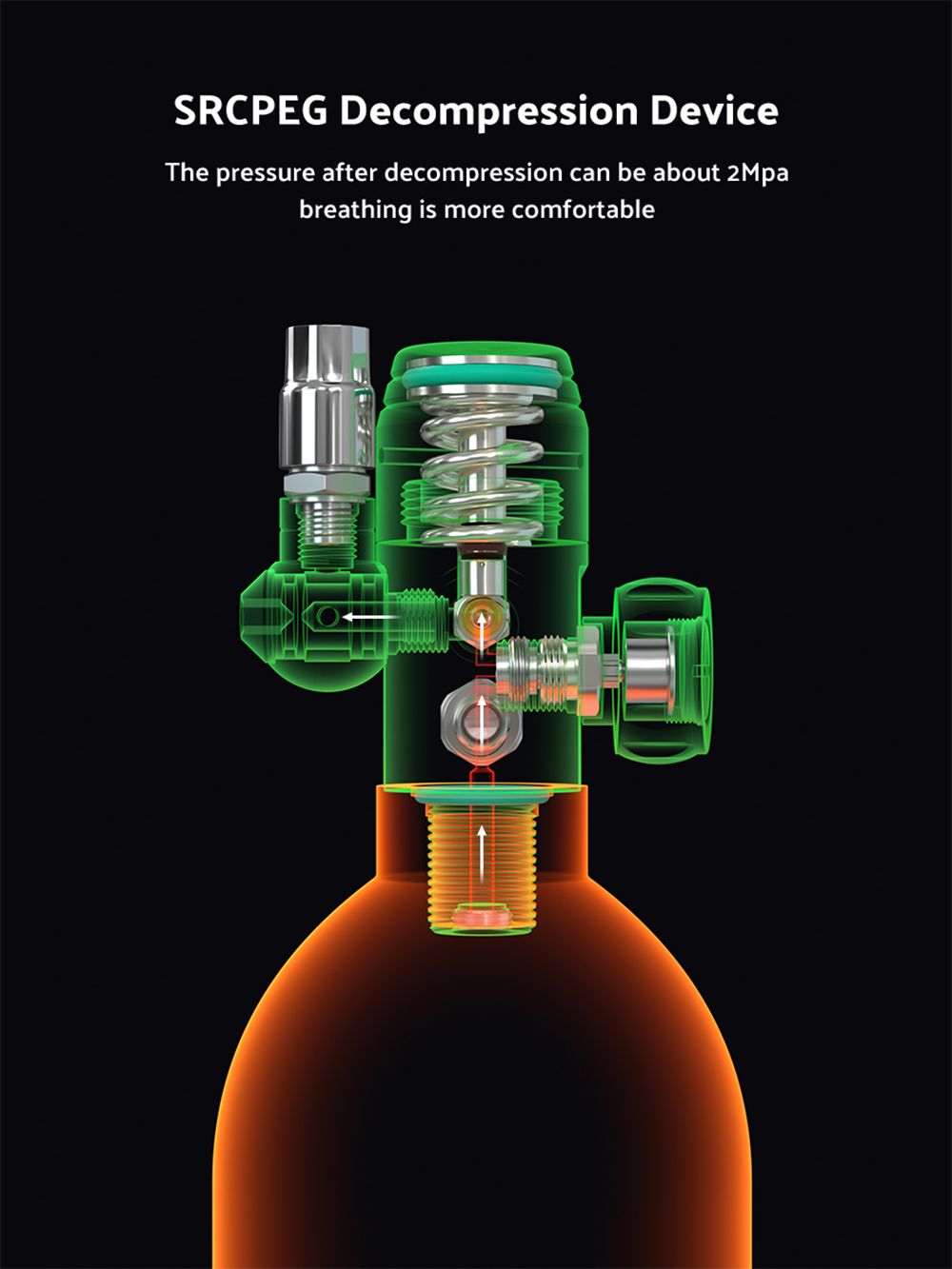 Potápěčská láhev SMACO S700 Plus 2L - Černá