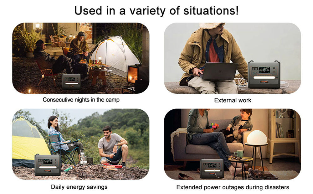 Prenosná elektráreň SolarPlay Q2402M, 2304Wh 2500W LiFePO4 batéria, 1100W vstupný výkon, 12 výstupov, plné nabitie za 1,5 hodiny