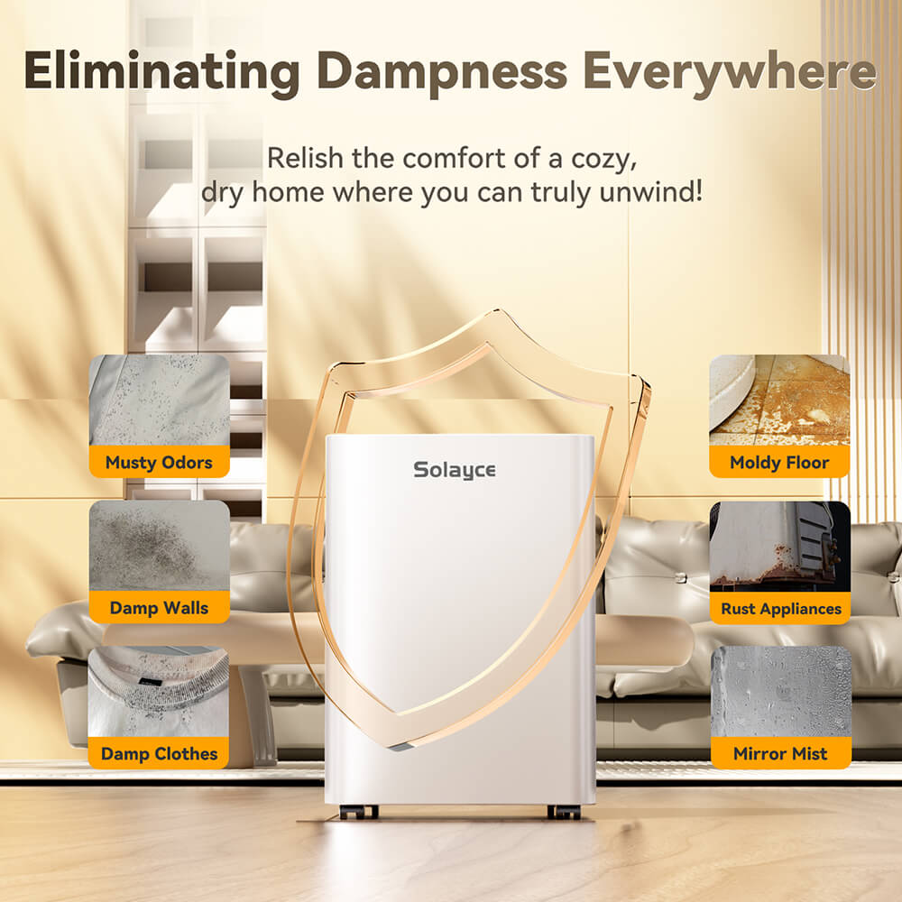 Odvlhčovač Solayce PD12R-02EE s 3,2l nádržkou na vodu, tichým chodom 35 dB a inteligentným dotykovým panelom