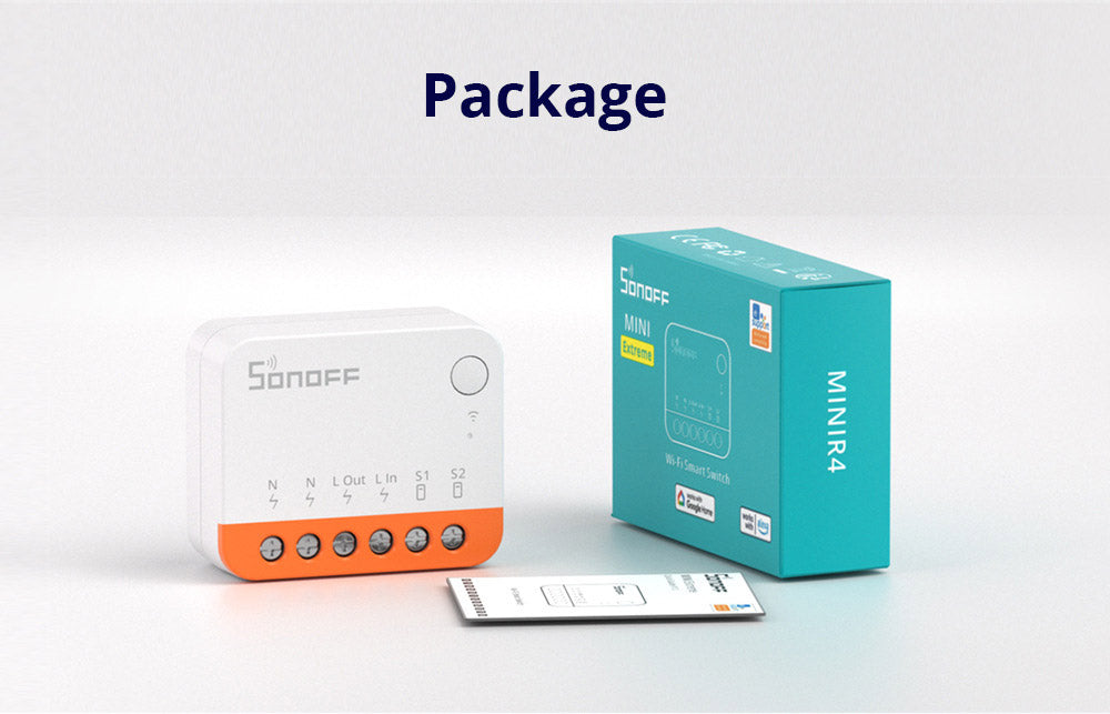SONOFF MINI R4 Extreme WiFi inteligentný spínač, ovládanie externého spínača, modul pre domácu automatizáciu, kompatibilný s Alexou a Google Home.