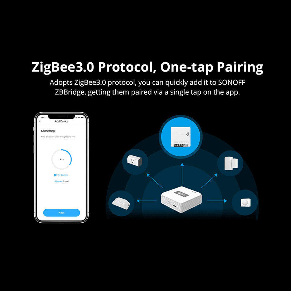 SONOFF ZBMINI Zigbee dvojcestný inteligentný vypínač kompatibilný s Google Home/Nest IFTTT a Alexou