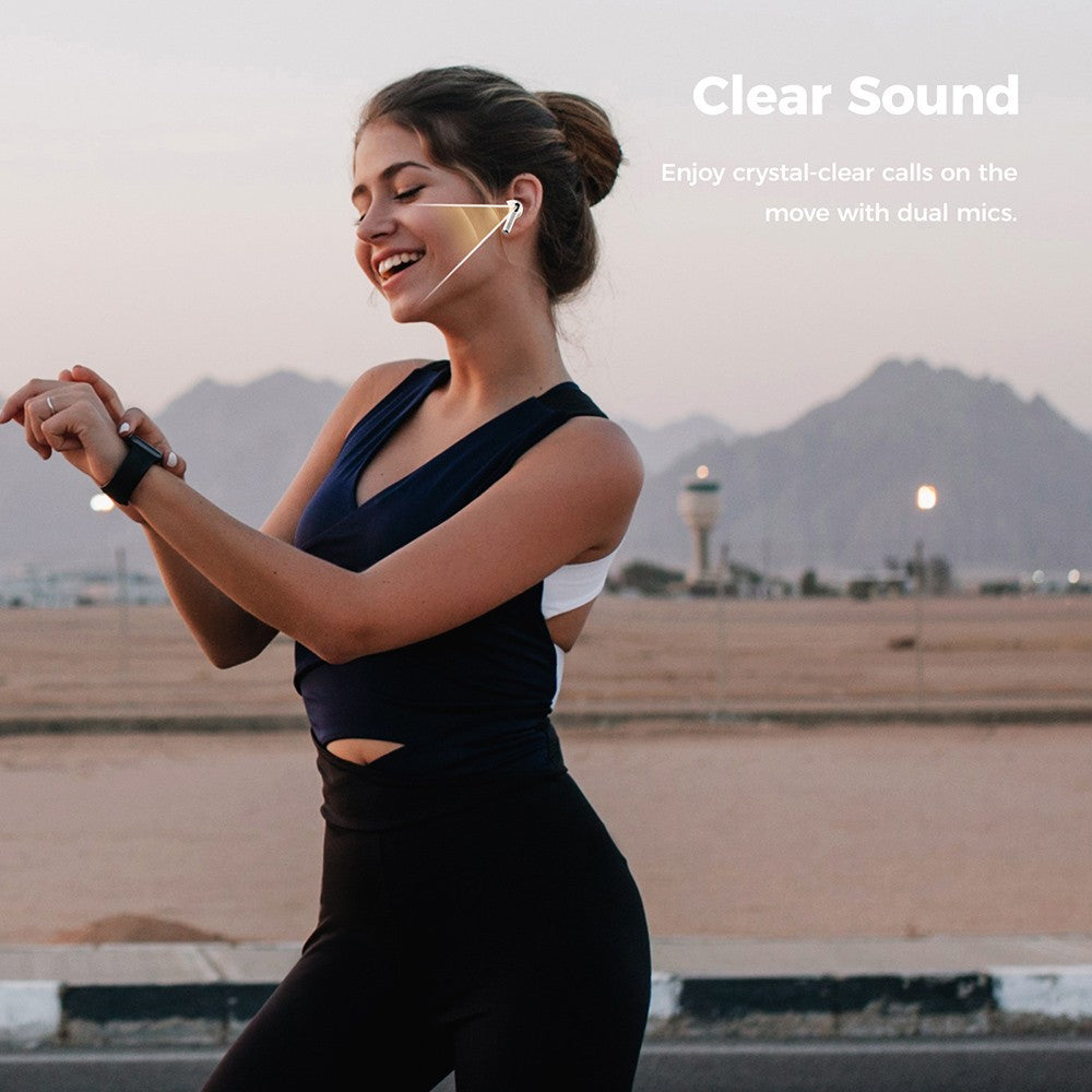 Slúchadlá SOUNARC Q3, Bluetooth 5.3, vodoodolnosť IPX5, výdrž až 20 hodín - béžová