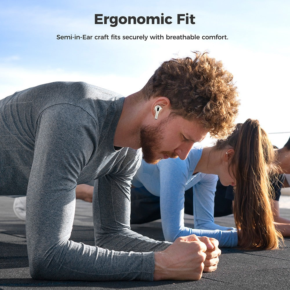 Slúchadlá SOUNARC Q3, Bluetooth 5.3, vodotesné IPX5, až 20 hodín prehrávania - béžová