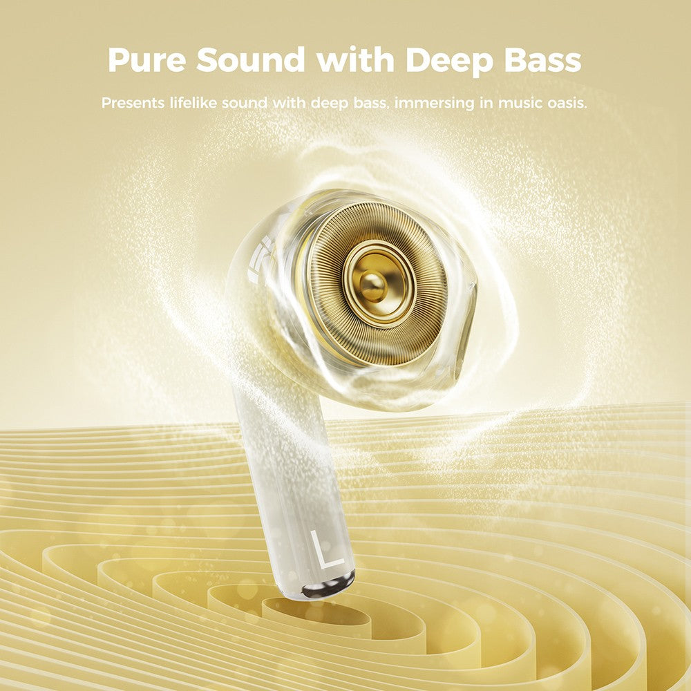 Slúchadlá SOUNARC Q3, Bluetooth 5.3, vodoodolnosť IPX5, výdrž až 20 hodín - béžová