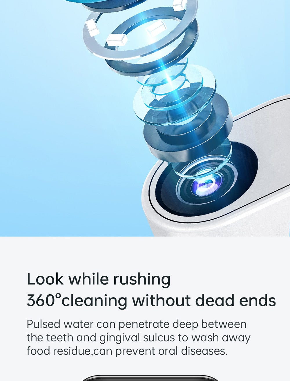 SUNUO C3 PRO Inteligentný vizuálny ústny irigator/čistič zubov s UV sterilizáciou, 5MP HD kamera, WiFi pripojenie, IPX7 vodotesnosť - biela