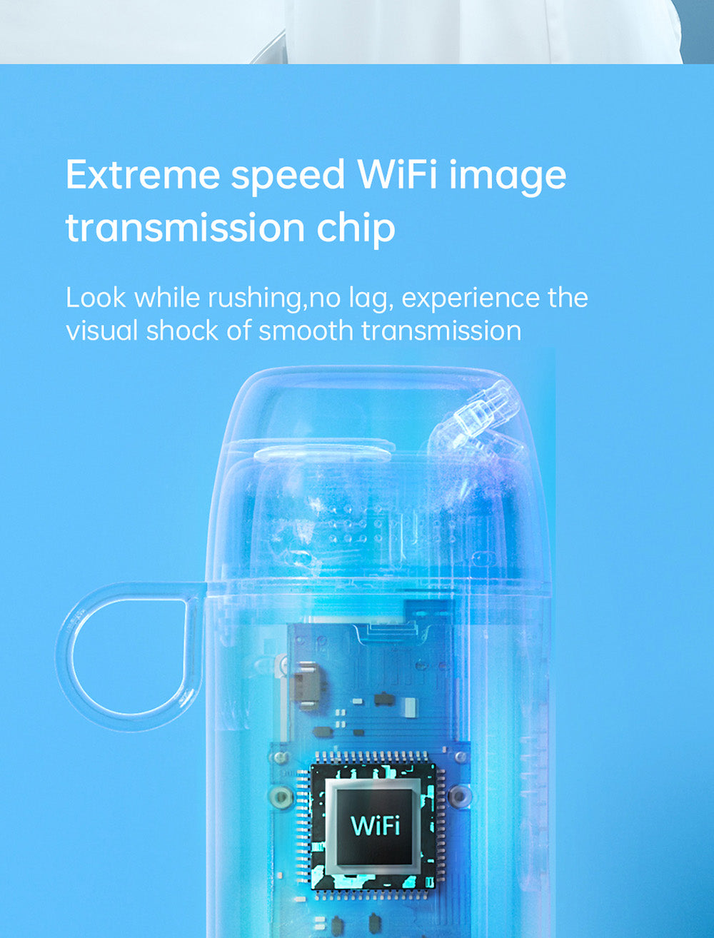 SUNUO C3 PRO Inteligentný vizuálny ústny irigátor/čistič zubov s UV sterilizáciou, 5MP HD kamera, WiFi pripojenie, IPX7 vodotesnosť – biela