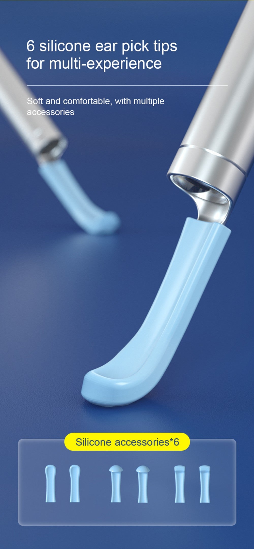 Inteligentný čistič uší SUNUO X8, stláčanie akné, 5MP HD kamera, 6-osový gyroskop, silikónové nástavce, WiFi pripojenie