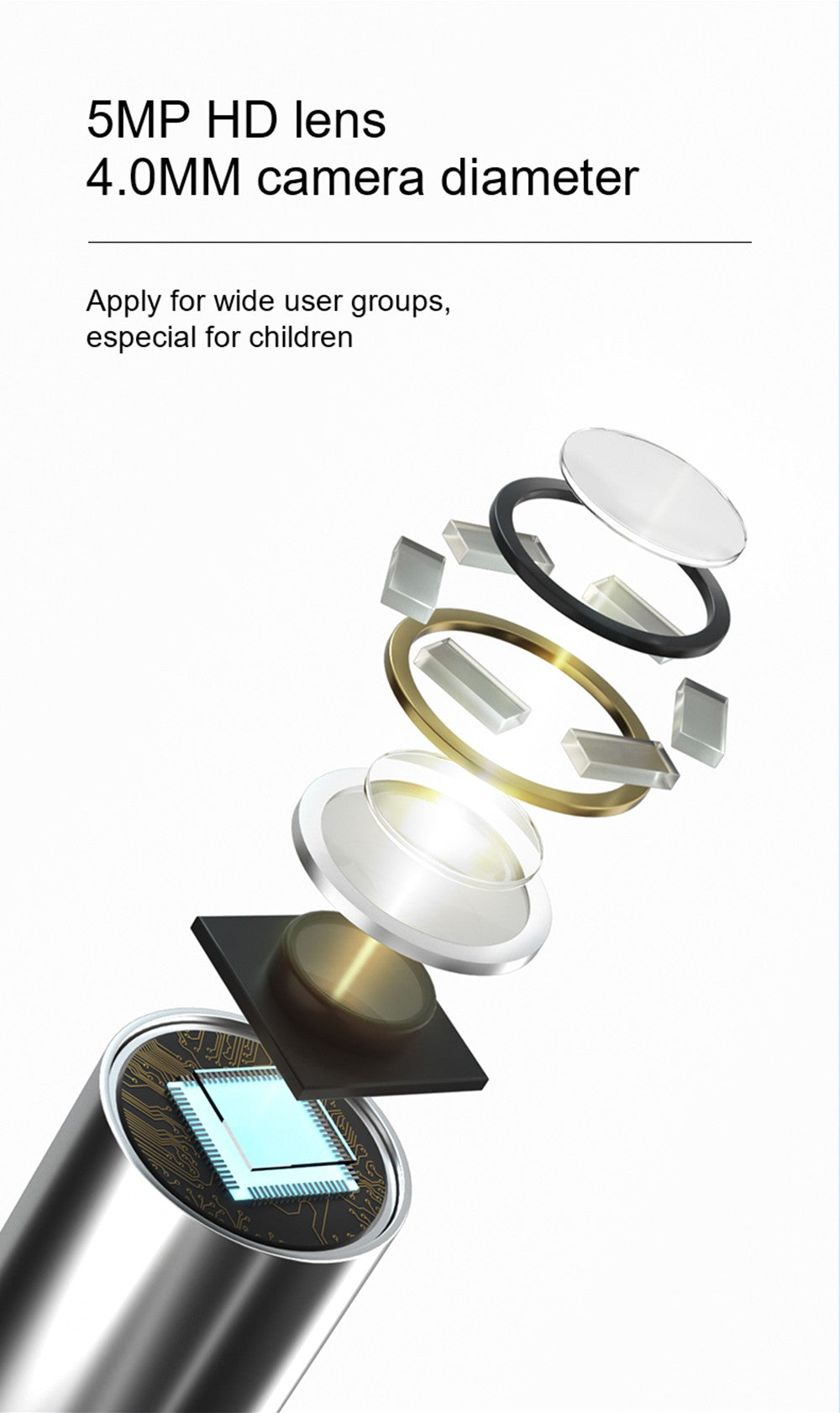 Inteligentný čistič uší SUNUO X8, stláčanie akné, 5MP HD kamera, 6-osový gyroskop, silikónové nástavce, WiFi pripojenie