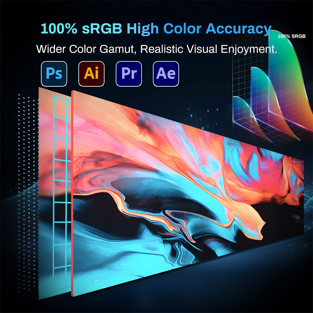 Prenosný monitor TALLPOWER TP-1 s 15,6-palcovým displejom, rozlíšením 1920 x 1080 2K Full HD, obnovovacou frekvenciou 120 Hz, 100% sRGB, uhlom pohľadu 178°, 2x Type-C 3.1, 1x HDMI.