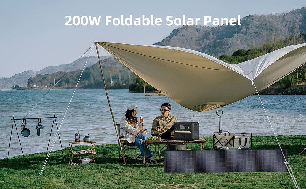 Prenosný skladací solárny panel TALLPOWER TP200 200W, prenosná solárna nabíjačka, účinnosť prevodu energie 24 %