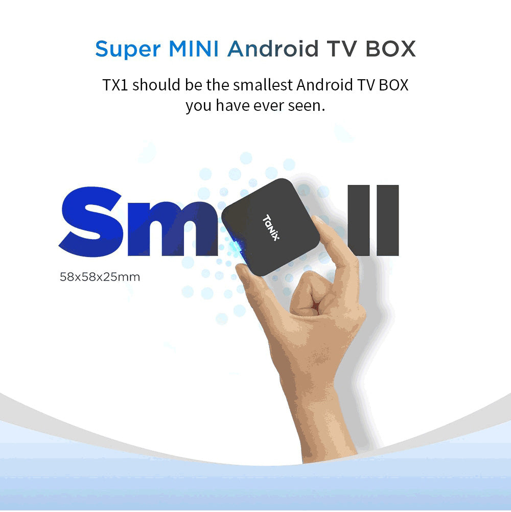 TANIX TX1 Mini TV Box, Android 10, Allwinner H313, integrované Wi-Fi, 1GB RAM 8GB ROM, podpora 4K dekódovania, 1*AV 1*HDMI 1*USB 2.0