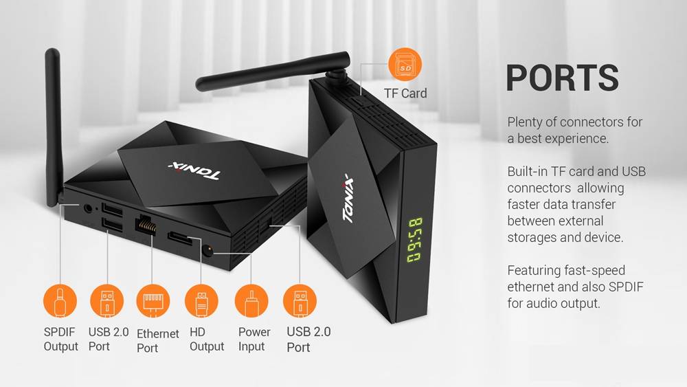 TANIX TX6S TV Box Android 10.0 AllWinner H616 4GB DDR3 RAM 64GB eMMC ROM 2.4/5.8G Dual WiFi 100Mbps LAN USB 2.0
