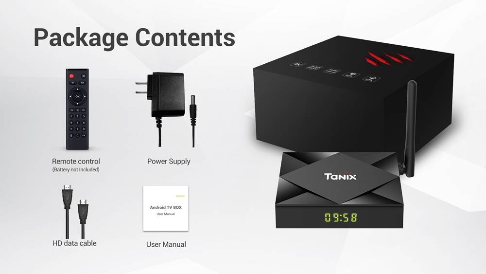 TANIX TX6S TV Box Android 10.0 AllWinner H616 4GB DDR3 RAM 64GB eMMC ROM 2.4/5.8G Dual WiFi 100Mbps LAN USB 2.0