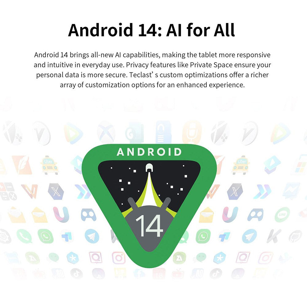 Teclast P30 10,1" tablet, Android 14, 4 GB RAM, 64 GB ROM, 5MP AI duálny fotoaparát, rozlíšenie 1280x800, osemjadrový procesor, batéria 6000 mAh, Type-C/GMS/Wi-Fi/Bluetooth/3,5 mm jack