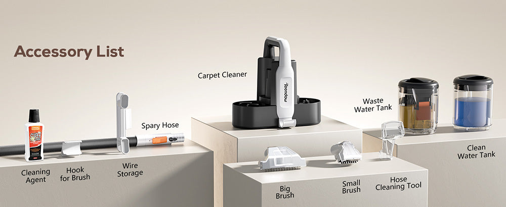 Teendow C5 vysávač na čistenie kobercov, 11KPa silný sací výkon, ≤80dB nízka hlučnost, 1500ml nádrž na vodu s vysokou kapacitou