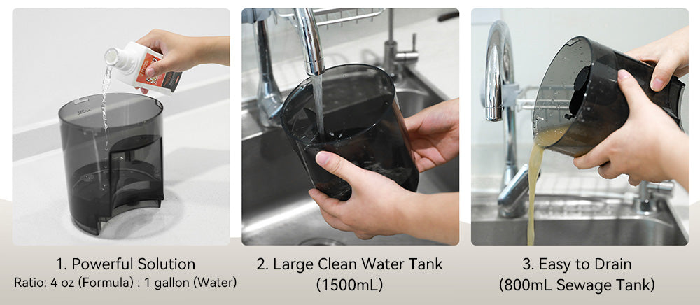 Teendow C5 vysávač na čistenie kobercov, 11KPa silný sací výkon, ≤80dB nízka hlučnost, 1500ml nádrž na vodu s vysokou kapacitou