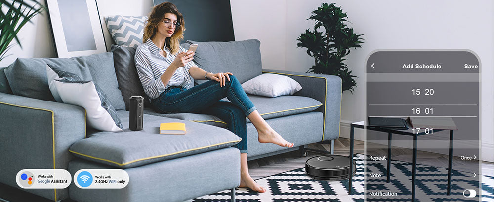 Robotický vysávač a mop Teendow T7S, 2000Pa silný sací výkon, 230ml nádrž na vodu, inteligentná aplikácia a hlasové ovládanie, 100minútová doba prevádzky, samo-nabíjanie, 4 režimy čistenia, vyhýbanie sa prekážkám, ideálne pre majitelia domácich zvierat.