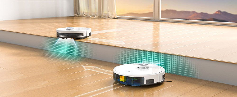 Tesvor S7 Pro Robotický vysávač s funkciou utierania, sací výkon 6000 Pa, laserová navigácia, 600 ml nádoba na prach, 180 minút prevádzky, max. plochy vysávania 150 m², ovládanie cez aplikáciu/diaľkový ovládač - biela