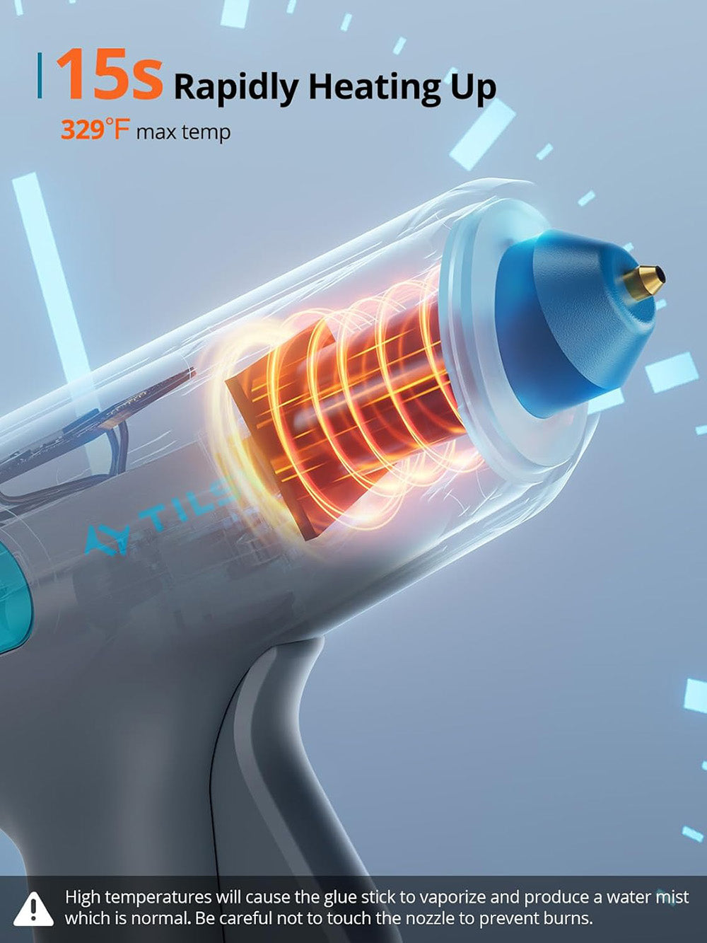Bezdrôtová tepelná lepidlová pištole Tilswall W104 4V, 15s rýchle predhriatie, 2200mAh USB-C dobíjateľná, inteligentné vypnutie