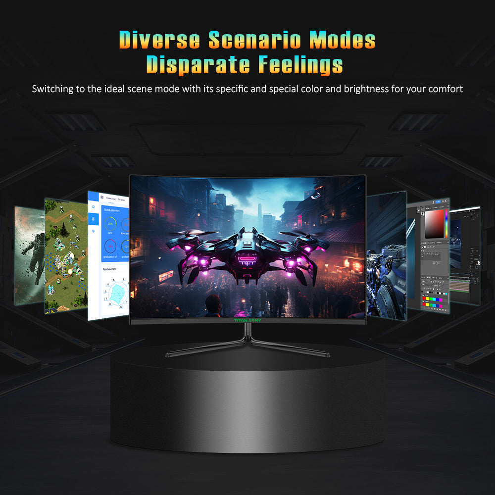 Herné monitory TITAN ARMY C32C1S s 31,5 palcovou obrazovkou, rozlíšením 2K a vysokou obnovovací frekvencií 240 Hz.