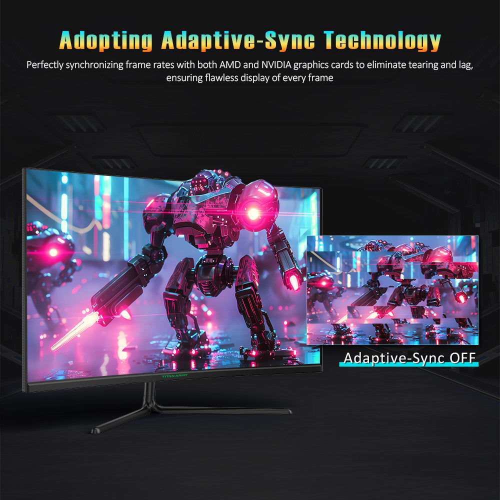 Herné monitory TITAN ARMY C32C1S s 31,5 palcovou obrazovkou, rozlíšením 2K a vysokou obnovovací frekvencií 240 Hz.