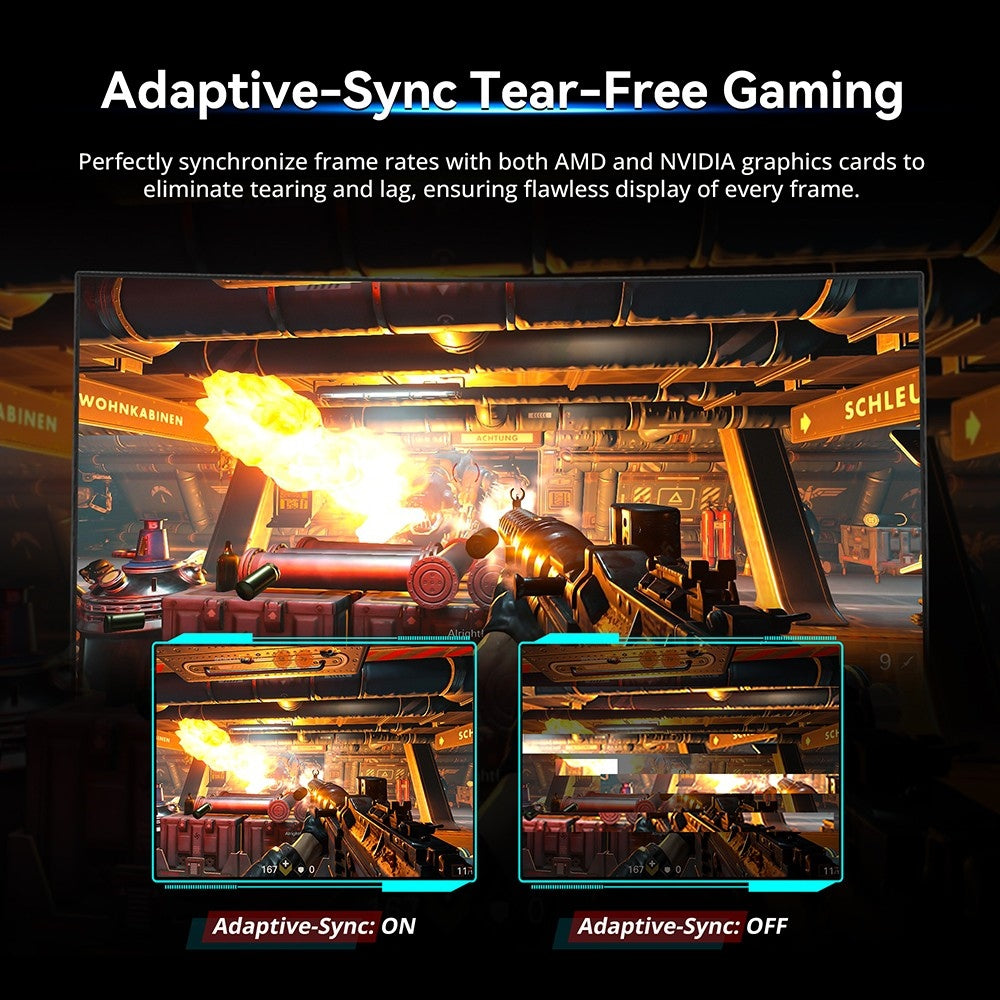 Herný monitor TITAN ARMY C34CHR, 34-palcový 1500R zakrivený displej s rozlíšením 3440x1440 WQHD, obnovovacia frekvencia 165 Hz, 1 ms MPRT, adaptívna synchronizácia, 99 % sRGB, podpora PIP a PBP displeja, podsvietenie pre e-športy, nastavenie sklonu, možnosť upevnenia na stenu, režim s nízkym modrým svetlom.