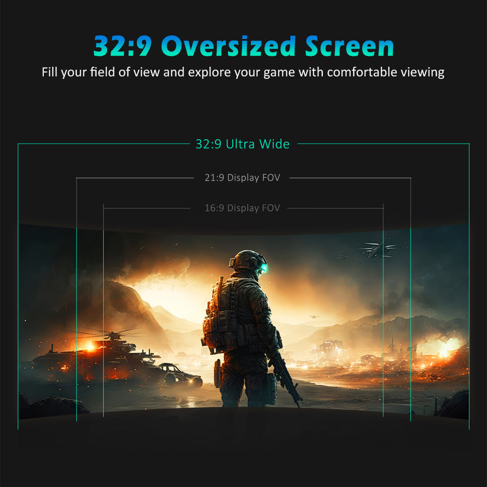 TITAN ARMY C49SHC 49-palcový herný monitor, 3840*1080 CSOT HVA panel, 32:9 prehnutá obrazovka, 144 Hz vysoká obnovovacia frekvencia, inteligentné rozdelenie obrazovky PIP/PBP, Adaptive-Sync, 1*HDMI 2.0 1*DP 1.4 1*USB-C s plnou funkčnosťou 1*USB-B 2*USB-A, 65W reverzné nabíjanie