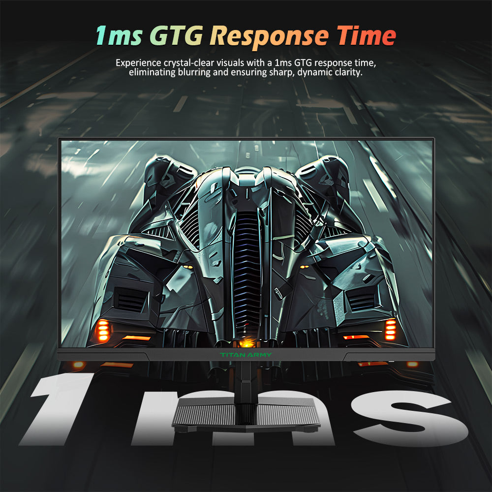 Herný monitor TITAN ARMY P2510G, 24,5'' 1920*1080 FAST IPS displej, obnovovacia frekvencia 180 Hz, HDR10, 99 % sRGB, 1 ms GTG, Adaptive Sync, Dynamic OD, Game Assist, 8 režimov scény, hardvérový režim s nízkým modrým svetlom, nastaviteľný sklon, VESA montáž, 1*HDMI2.0 1*DP1.4 1* Audio
