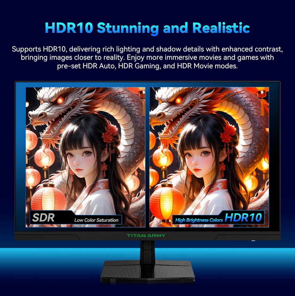 Herný monitor TITAN ARMY P27GR, 27-palcový 2560*1440 Fast IPS displej, obnovovacia frekvencia 180 Hz, 1 ms GTG, 99 % sRGB, HDR10, Adaptive-Sync, herný režim, dynamické OD, PBP a PIP displej, nízke modré svetlo, nastaviteľný sklon, VESA uchytenie na stenu