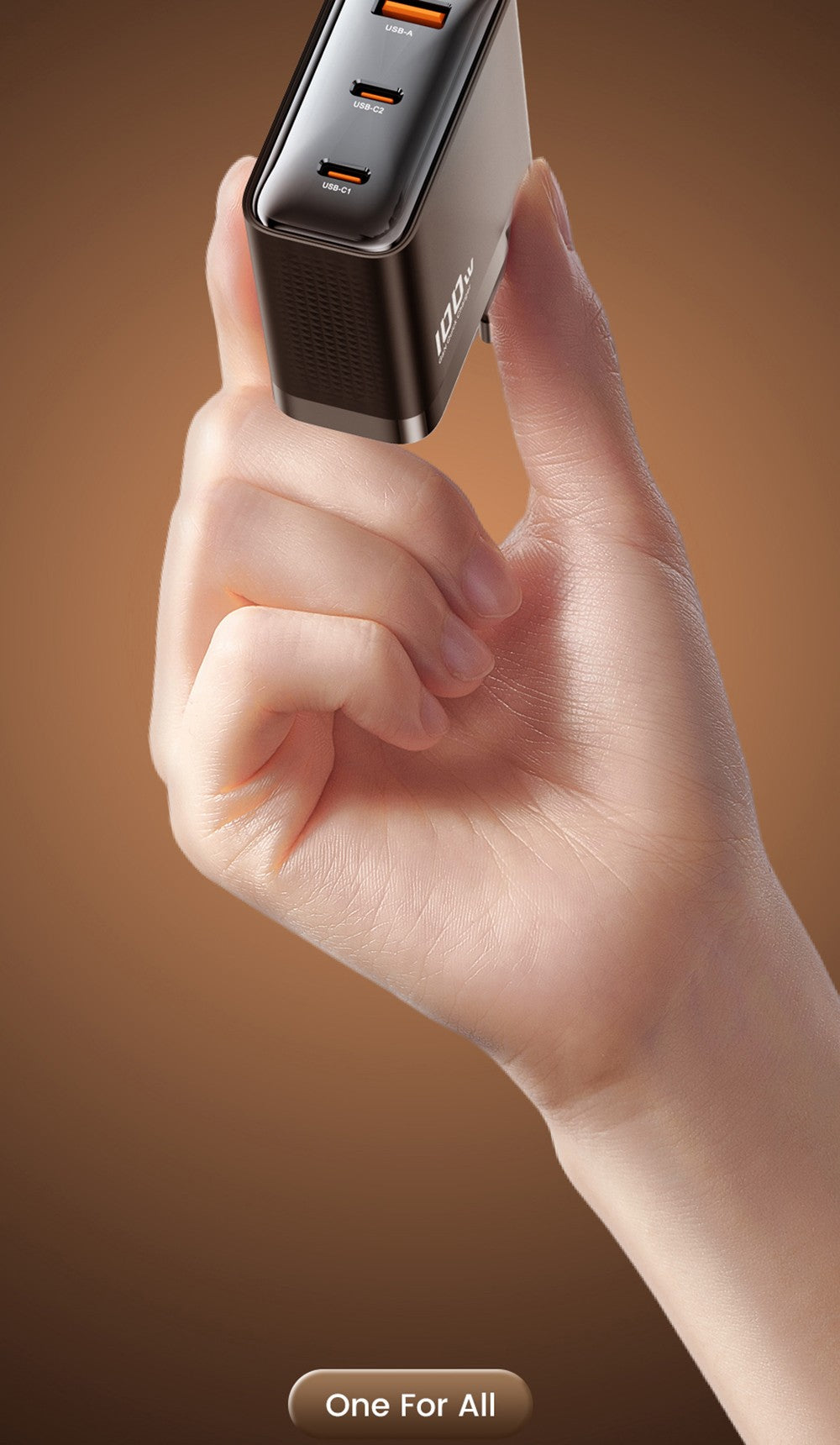 Toocki TCT100-XRB 100W GaN USB nabíjačka, trojportová s USB-C a USB-A, PD 3.0, pre iPhone, Huawei, Samsung, tablety a mobilné telefóny