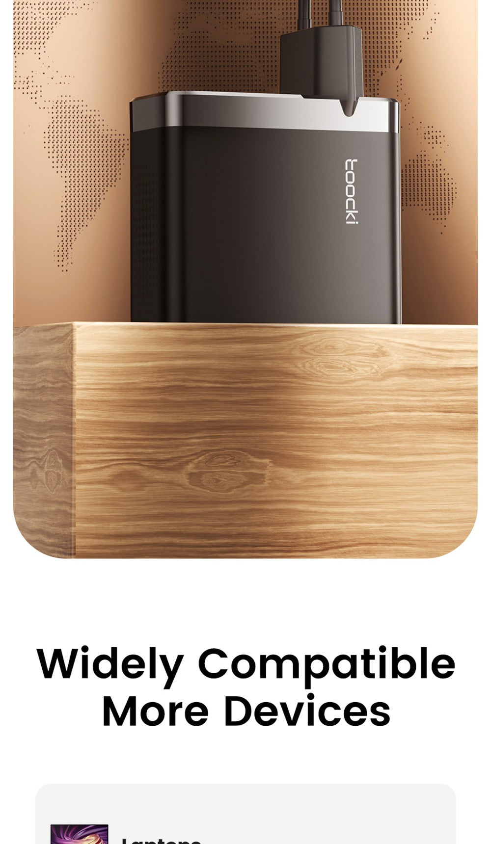 Toocki TCT100-XRB 100W GaN USB nabíjačka, trojportová s USB-C a USB-A, PD 3.0, pre iPhone, Huawei, Samsung, tablety a mobilné telefóny