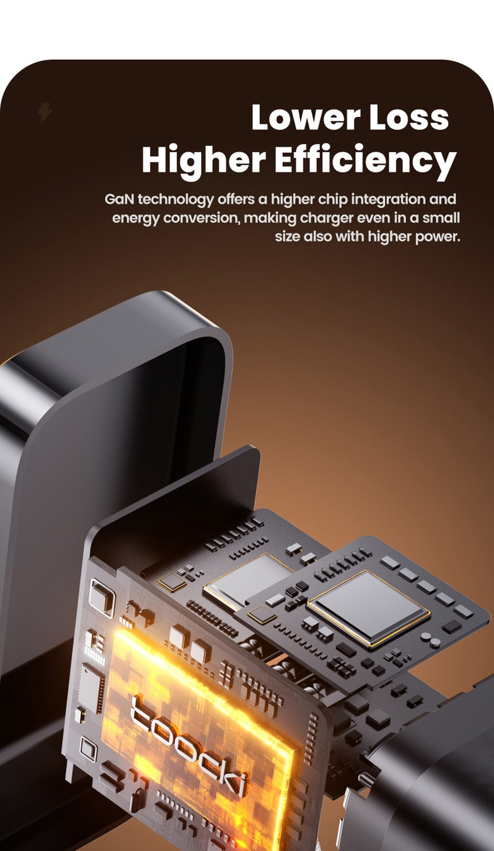 Toocki TCT100-XRB 100W GaN USB nabíjačka, trojportová s USB-C a USB-A, PD 3.0, pre iPhone, Huawei, Samsung, tablety a mobilné telefóny