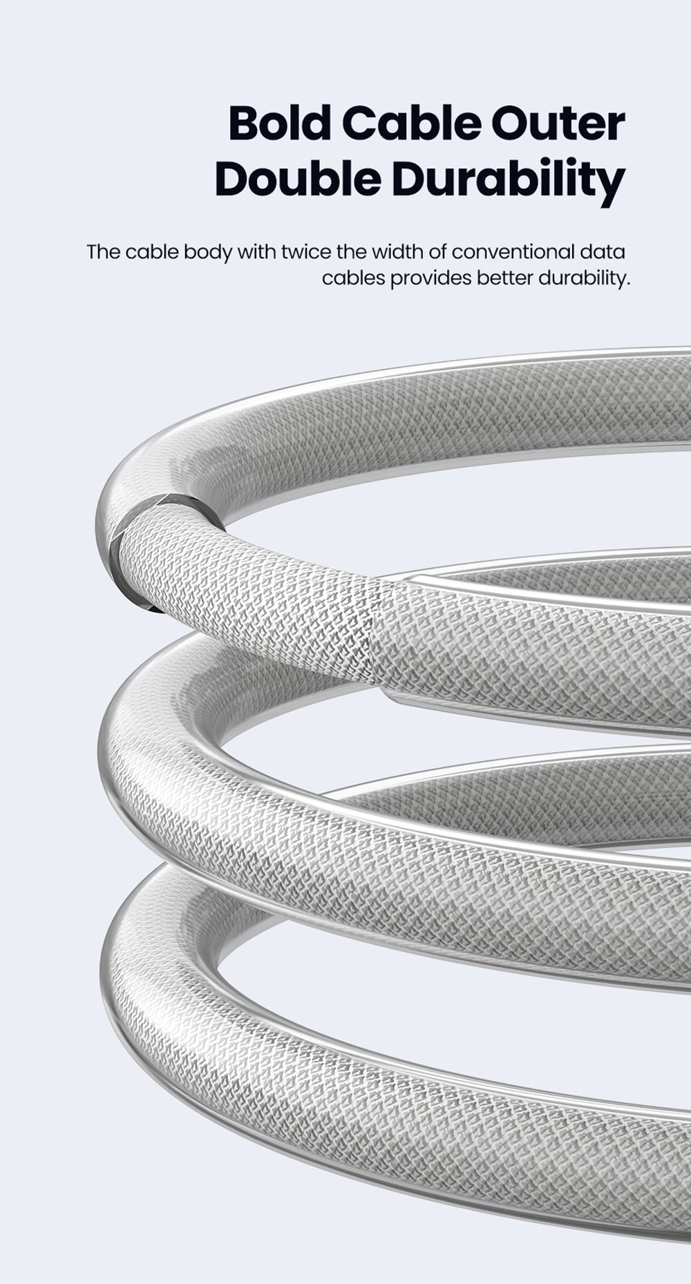 Toocki TXCTT1-ZFZA01 100W kábel na rýchle nabíjanie, LED displej, opletený zinkovou zliatinou, prenos dát 480 Mbps, biela - 1 m