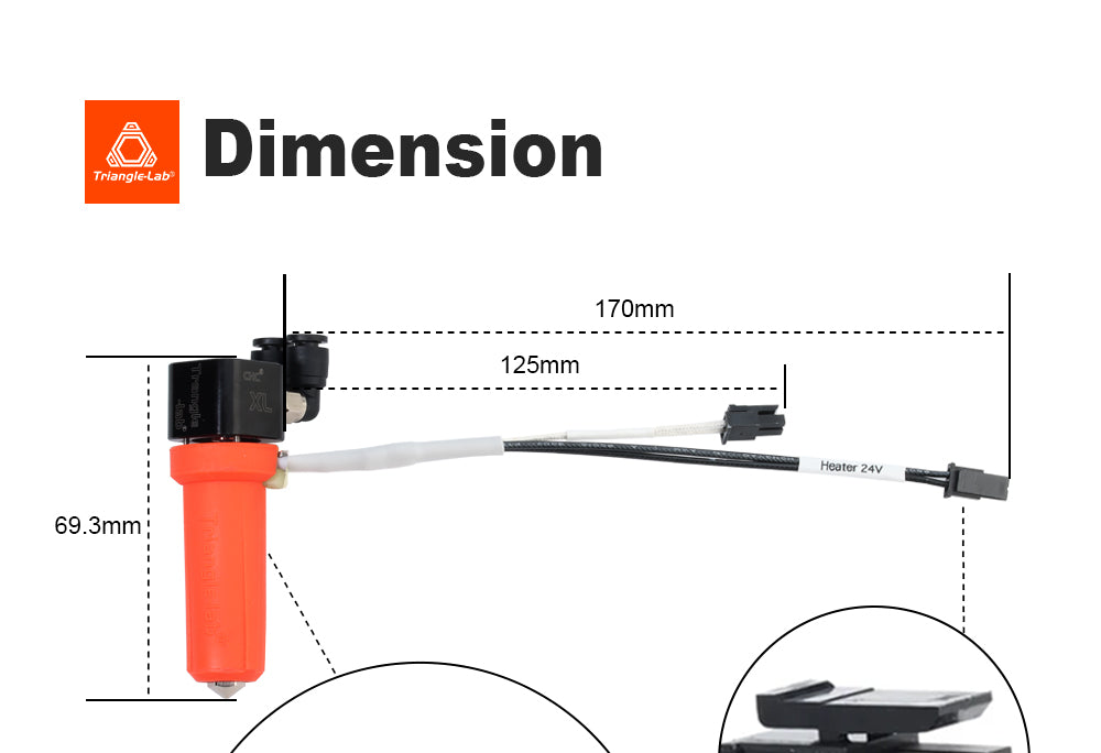 Triangelab CHC XL Vodné chladenie a odolná výstupná tryska pre FDM 3D tlačiarne