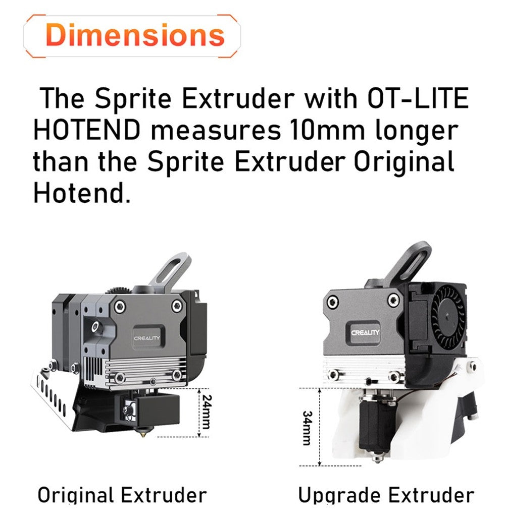 Horezná hlava Trianglelab CHCB-OT pre 3D tlačiarne, určená pre extrúder Creality Sprite.