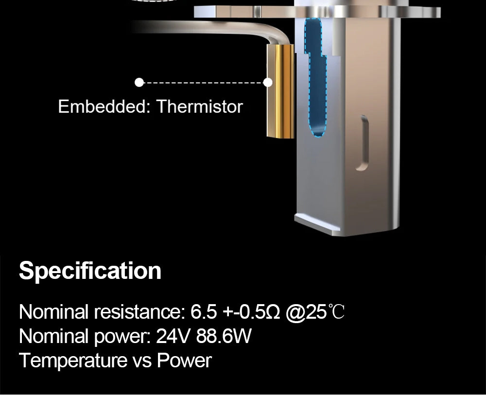 Horejná tryska Trianglelab Rapido ACE HF - PT1000 termistor, kompatibilná s Dragon/Rapido, adaptér V6